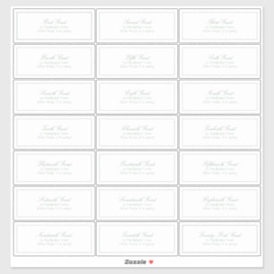 Elegant Sage Green Classic Script Guest Address Sticker