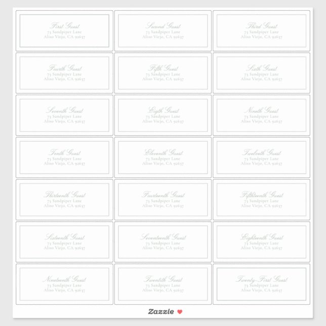 Elegant Sage Green Classic Script Guest Address Sticker (Sheet)