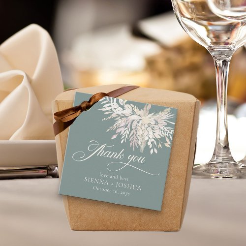 Elegant Sage Green Cream Foliage Duet Favor Tags