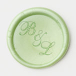 Elegant Sage Green Cursive Script Wedding Monogram Wax Seal Sticker<br><div class="desc">Elegant couple's initials in gorgeous cursive script with a beautiful ampersand between them on beautiful sage green wax seal stickers for a chic afternoon garden wedding.</div>