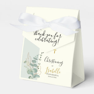 Elegant Sage Green Eucalyptus Christening Tent Favor Boxes