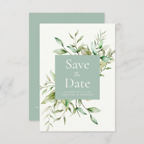 Elegant Sage Green Eucalyptus Foliage Save The Date