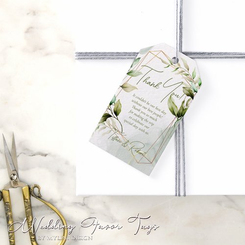 Elegant Sage Green Eucalyptus Foliage Wedding Gift Tags