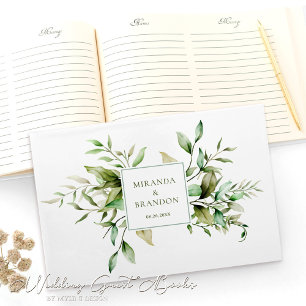 Elegant Sage Green Eucalyptus Foliage Wedding Guest Book