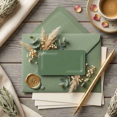 Elegant Sage Green Eucalyptus Wedding Return  Label