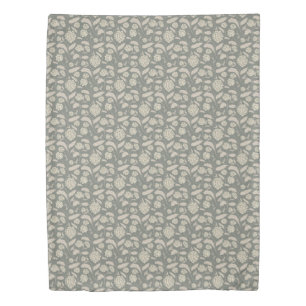 Elegant Sage Green Floral Botanical Duvet Cover