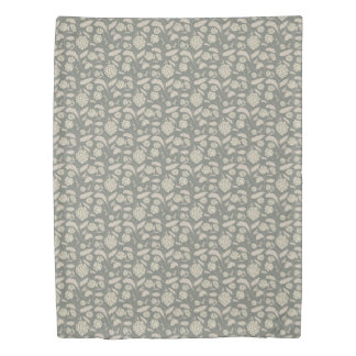 Elegant Sage Green Floral Botanical  Duvet Cover
