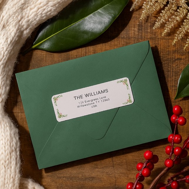 Elegant Sage Green Floral Custom Family  Label (Creator Uploaded)