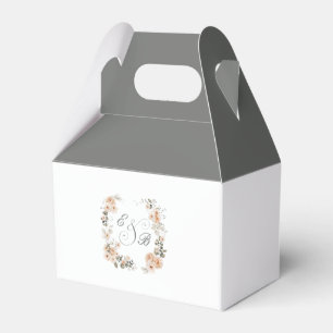 Elegant Sage Green Floral Garden Monogram Favor Boxes