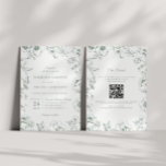Elegant Sage Green Floral Garden QR Code Wedding Invitation<br><div class="desc">Elegant sage green floral calligraphy QR code all-in-one wedding invitation.</div>