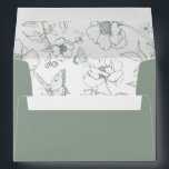 Elegant Sage Green Floral Garden Wedding Address Envelope<br><div class="desc">Sage green floral wedding envelope.</div>