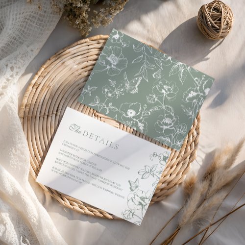 Elegant Sage Green Floral Garden Wedding Details