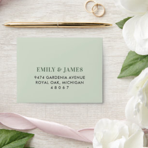 Elegant Sage Green Floral Greenery RSVP Envelope