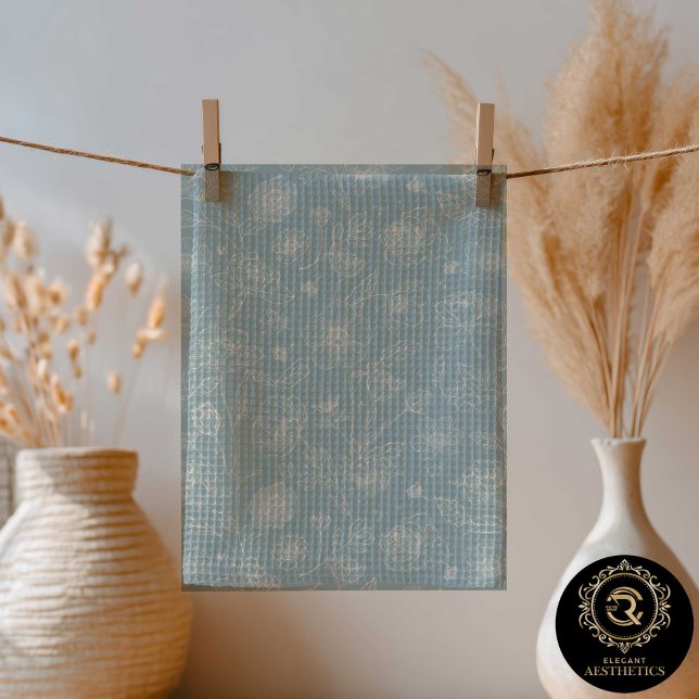 Elegant Sage Green Floral Kitchen Towel (Creator Uploaded)