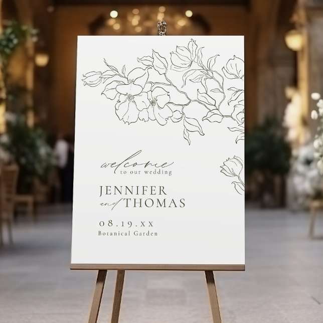 Elegant Sage Green floral Wedding Welcome Sign (Elegant Sage Green floral Wedding Welcome Sign)