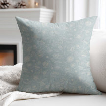 Elegant Sage Green Flower Throw
