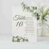 Elegant Sage Green Foliage Table Number with Guest (Standing Front)