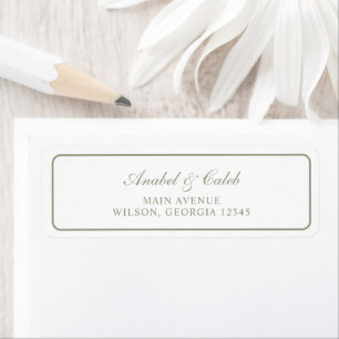 Elegant Sage Green Frame Wedding Return Address Label