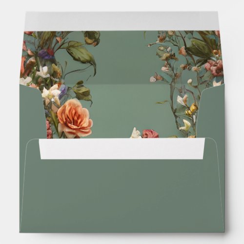 Elegant Sage Green French Garden Wedding Flowers Envelope