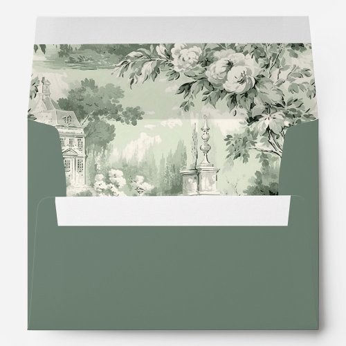 Elegant Sage Green French Garden Wedding Flowers Envelope