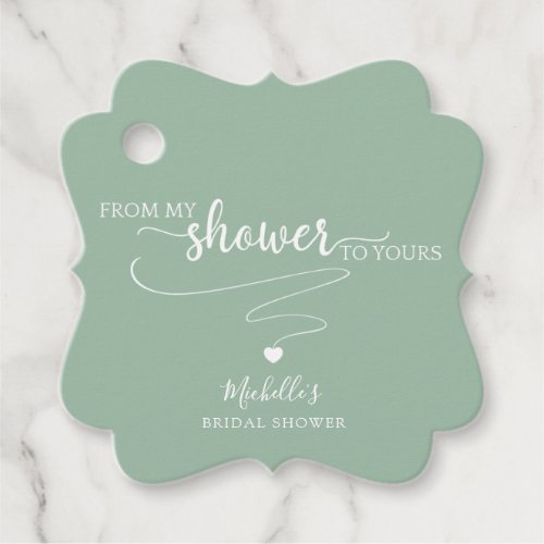 Elegant Sage Green From my Shower to Yours Favor Favor Tags