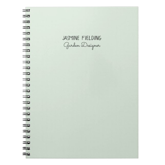Elegant Sage Green Garden Designer Personalized Notebook (Front)