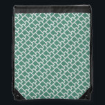 Elegant Sage Green Geometric Pattern Drawstring Bag<br><div class="desc">Bring a sense of calm and sophistication to your space with this elegant geometric pattern set in a soft sage green and white palette. The intricate interlocking design creates a visually appealing rhythm, perfect for those who appreciate clean lines and subtle detail. Versatile and timeless, this pattern suits a wide...</div>