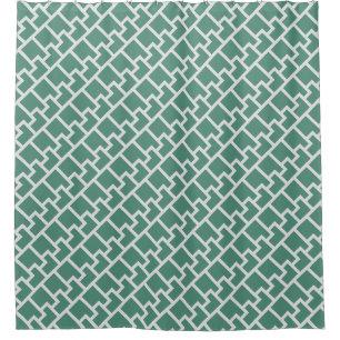 Elegant Sage Green Geometric Pattern Shower Curtain