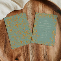 Elegant Sage Green Gold Floral Garden Wedding