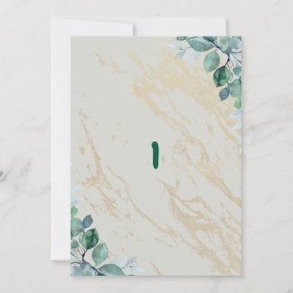 Elegant Sage Green Gold Marble Table Number Isabel