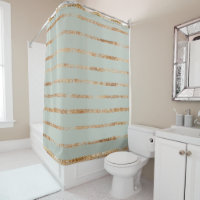 Elegant Sage Green Gold  Shower Curtain