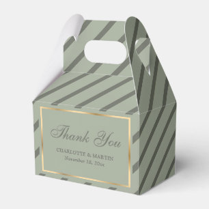 Elegant Sage Green Gold Wedding Thank You Favor Boxes