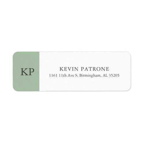 Elegant Sage Green  Gray Text Minimalistic Label