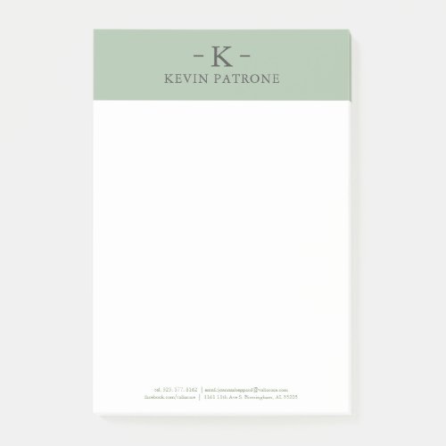 Elegant Sage Green  Gray Text Minimalistic Post_it Notes