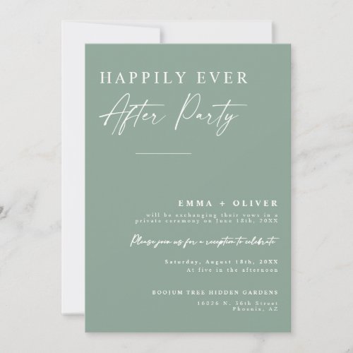 Elegant Sage Green Happily Ever After QR Code Invitation