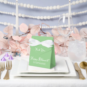 Elegant Sage Green Happy Retirement Thank You Favor Boxes
