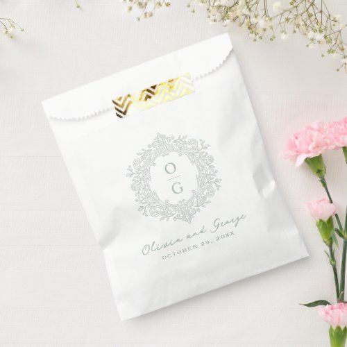 Elegant Sage Green Heirloom Wedding Favor Bag