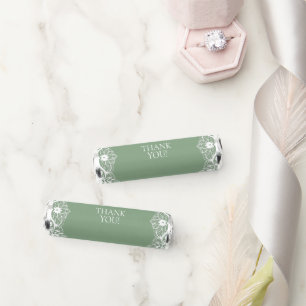 Elegant Sage Green Lace Bridal Shower Breath Savers® Mints