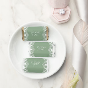 Elegant Sage Green Lace Bridal Shower Hershey's Miniatures