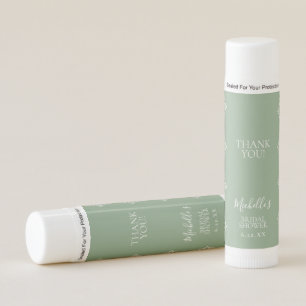 Elegant Sage Green Lace Bridal Shower Lip Balm