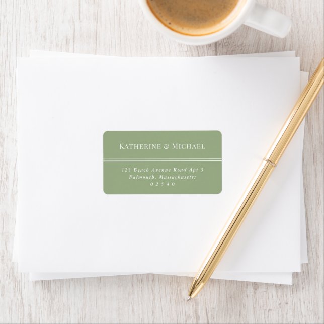 Elegant Sage Green Large RSVP Address Label (Insitu)