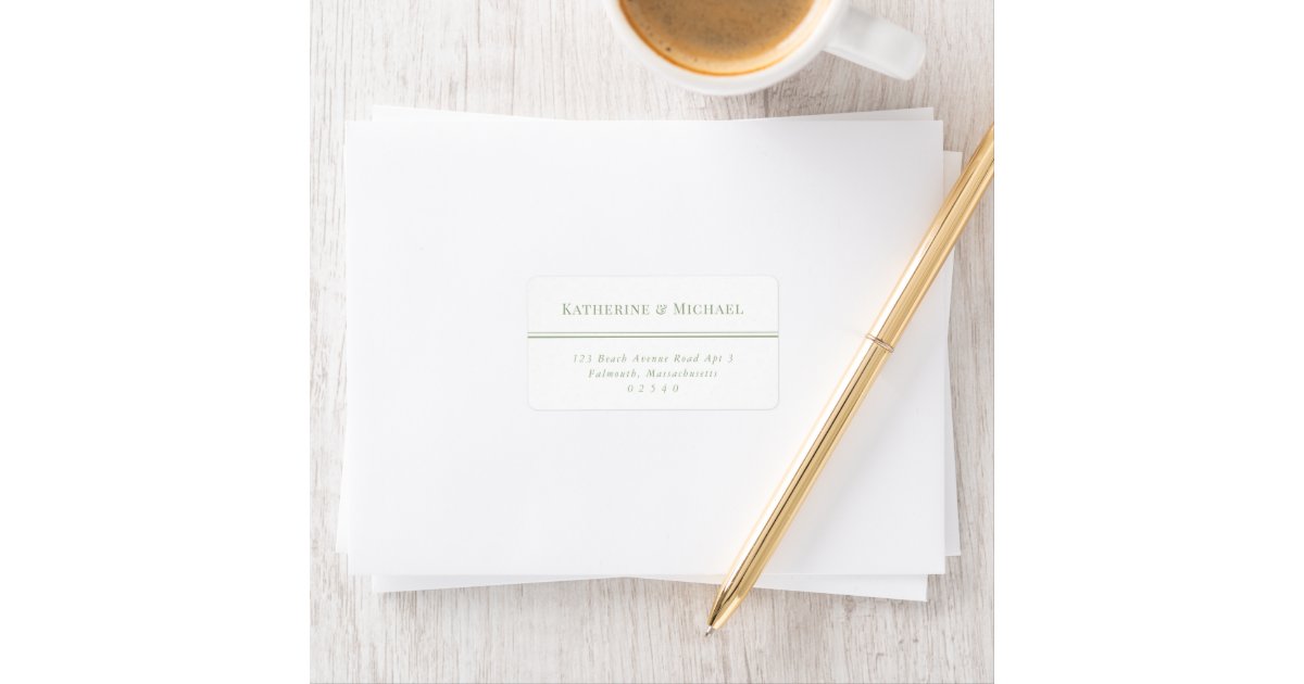 Sage Label Elegant Sage Green Large RSVP Address Label | Zazzle