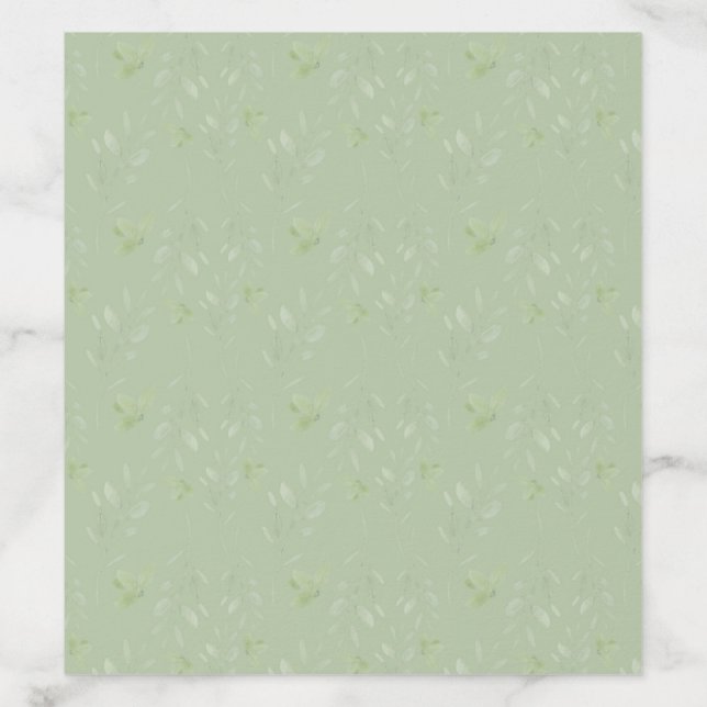Elegant Sage Green Leaf Pattern Envelope Liner (Design)