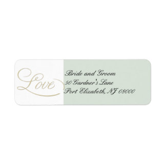 Elegant Sage Green LOVE Return Address Labels