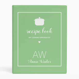 Elegant Sage Green Mini Binder for Mom Recipes