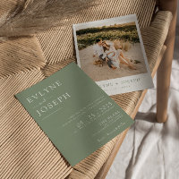 Elegant Sage Green Minimalist Boho Modern Wedding
