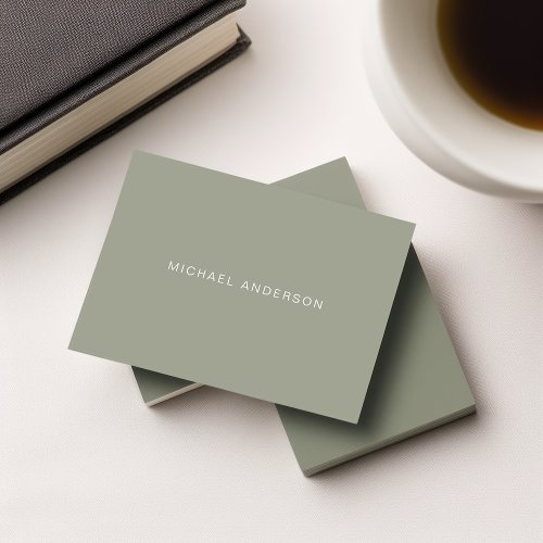 Elegant Sage Green Minimalist Clean Professional Business Card