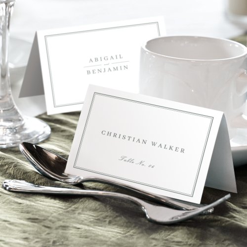 Elegant sage green Minimalist Foldable Place Card