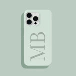 Elegant Sage Green Minimalist Initial Monogram iPhone 15 Pro Max Case<br><div class="desc">Elegant Sage Green Minimalist Initial Monogram iPhone Case</div>
