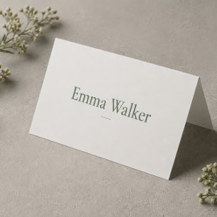 Elegant Sage Green Minimalist Timeless Place Card